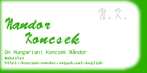 nandor koncsek business card